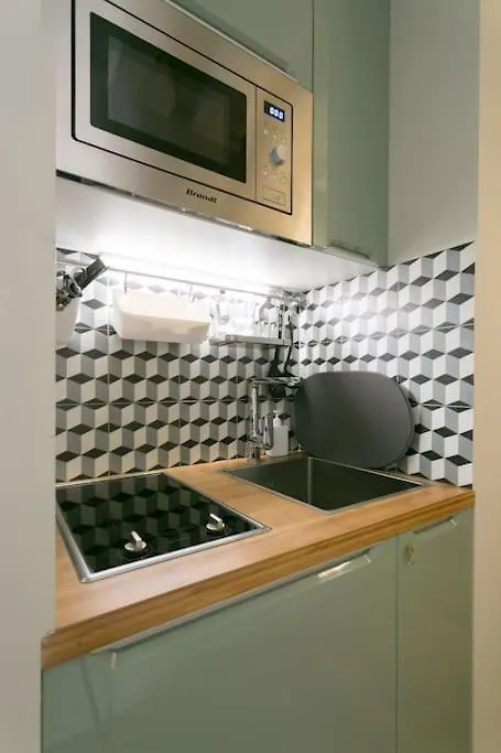 Apartment Romantic Brand New Suite In Central Paris, Bathroom, Kitchen
